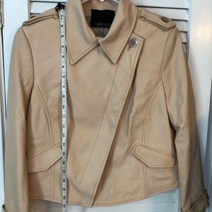 Carlisle Soft leather moto jacket shell pink